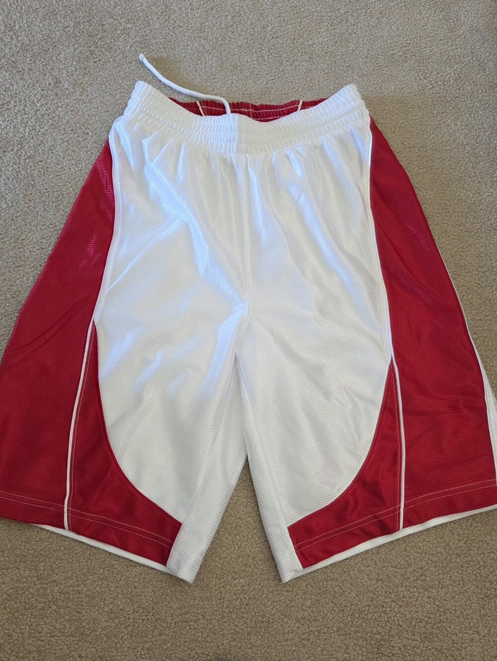 Vintage Y2K Champs Sports Basketball Shorts Mens S Dazzle Silky Shiny Red White